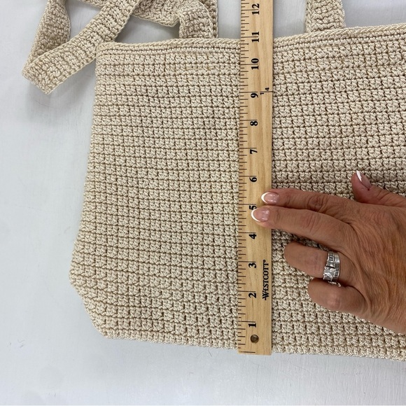 The SAK Ivory Crochet Zip‎ Top Shoulder Handbag Purse Bag - Picture 11 of 14